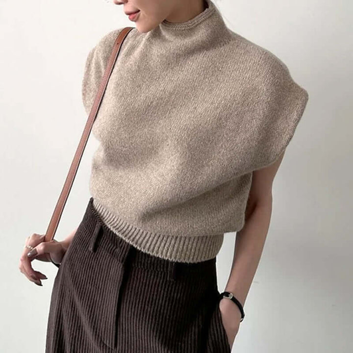 Women's Sleeveless Turtleneck Knitted Sweater Vest