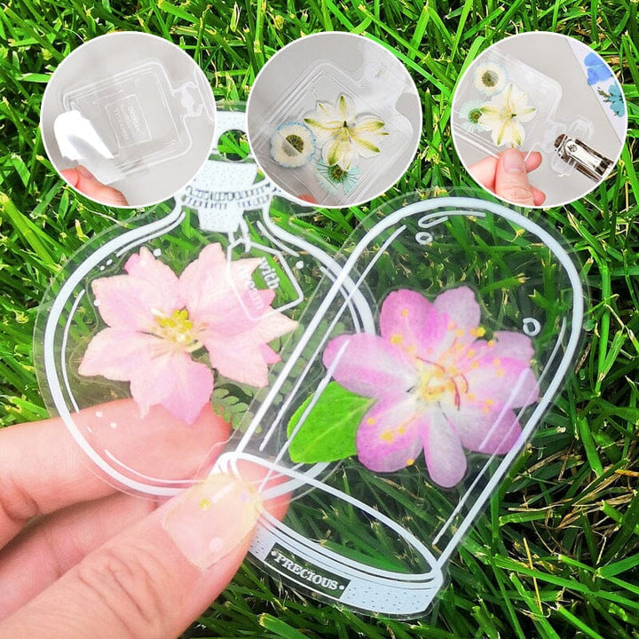 Variety pack of plant-themed transparent bookmarks, great for personalized gifts