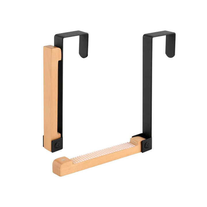 Foldable over-the-door hooks arranged neatly, showcasing their potential for closet storage.