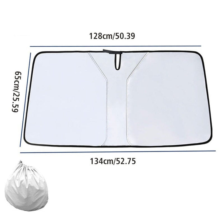 Premium car windshield sun blocker & steering wheel cover, foldable design, UV protection for vehicle