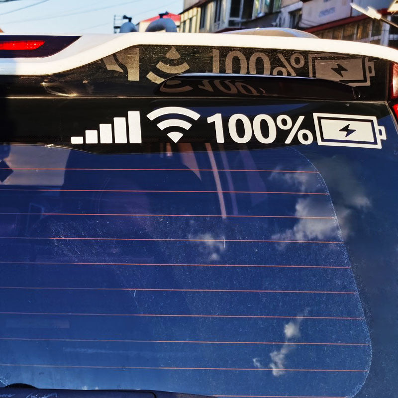 Funny battery signal reflective decal for cars, laptops, bikes, or motorcycles