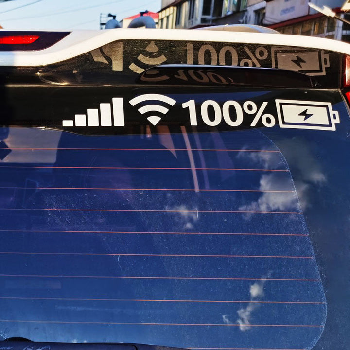 Funny battery signal reflective decal for cars, laptops, bikes, or motorcycles