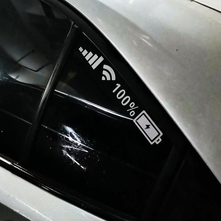 Decorative reflective funny battery signal sticker for cars or bikes