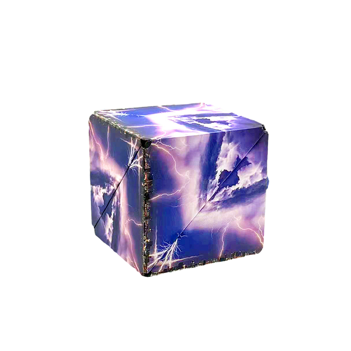 Geometric magnetic cube in a vibrant blue color, a captivating fidget toy for all ages