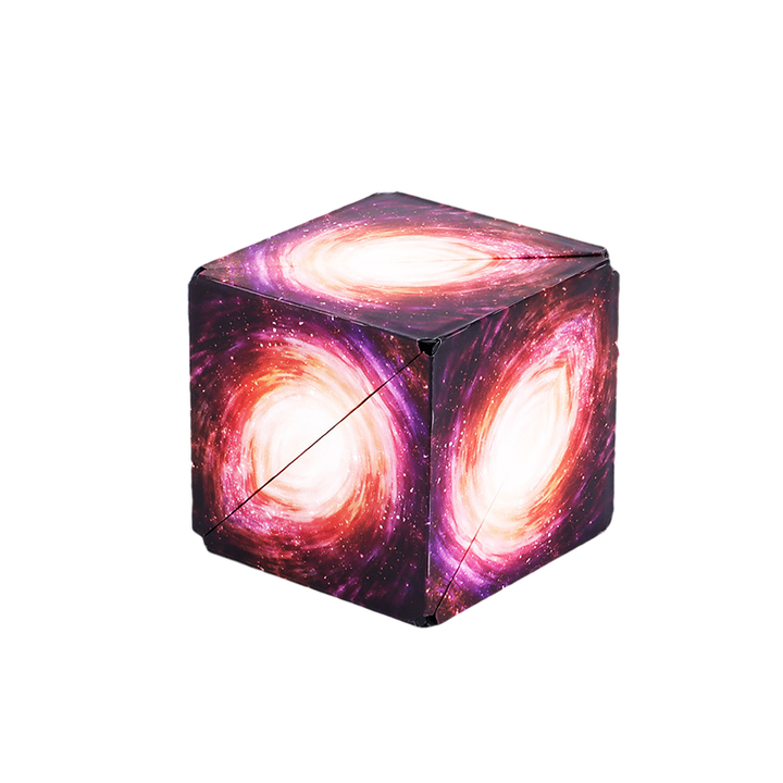 Geometric magnetic cube forming an interesting star-like shape, creative play fun