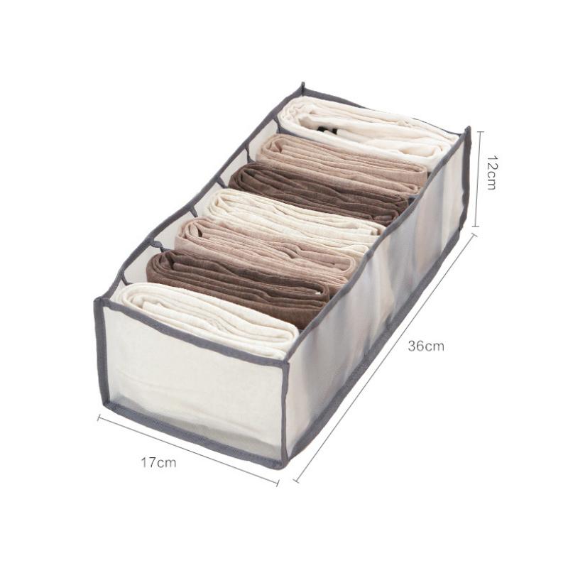 Collection of all sizes of clothes drawer organizer bins, ready for household use