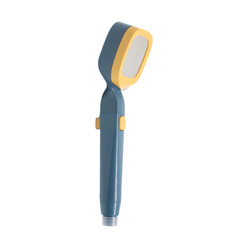 Water-saving handheld shower head with a chrome finish and an integrated pause switch for ultimate control.