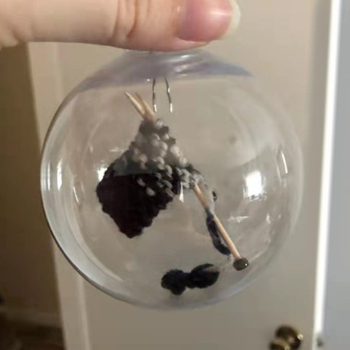 Knitting-themed Christmas tree ornament, a delicate acrylic piece, wonderful for unique holiday gifts