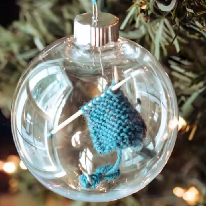 Knitting art Christmas ornament, a small, elegant tree decoration, perfect for handmade enthusiasts