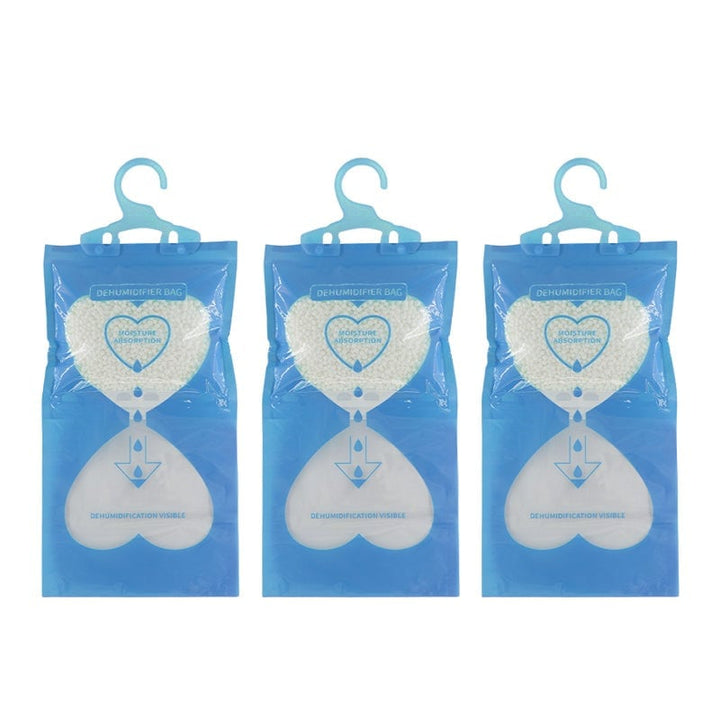 Long-lasting hanging dehumidifier, keeping closets and rooms dry and fresh.