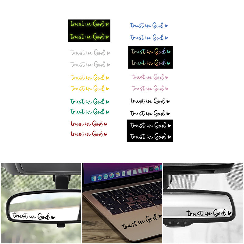 Personalized car mirror decoration, heart & letter vinyl decal