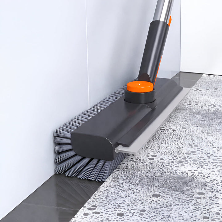 Long handle floor scrub brush for heavy-duty patio, kitchen & bathroom cleaning. Ideal for tile & grout.