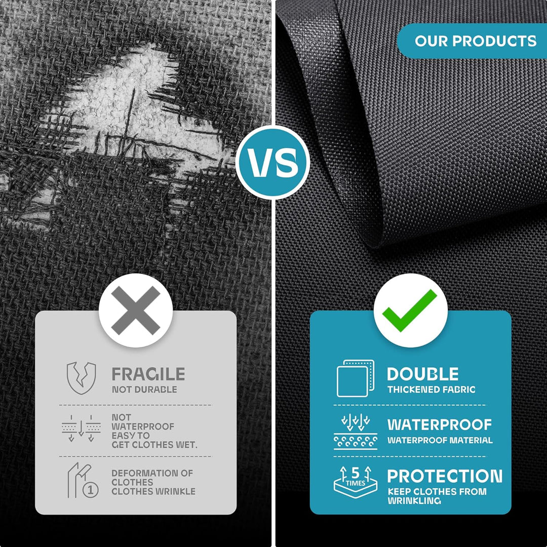 Protective clothing bag, clear window, keeps suits & dresses wrinkle-free.