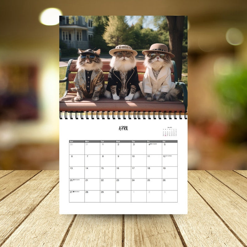 Pissed-off cat 2024-2025 wall calendar, a funny decorative piece with a unique cat.