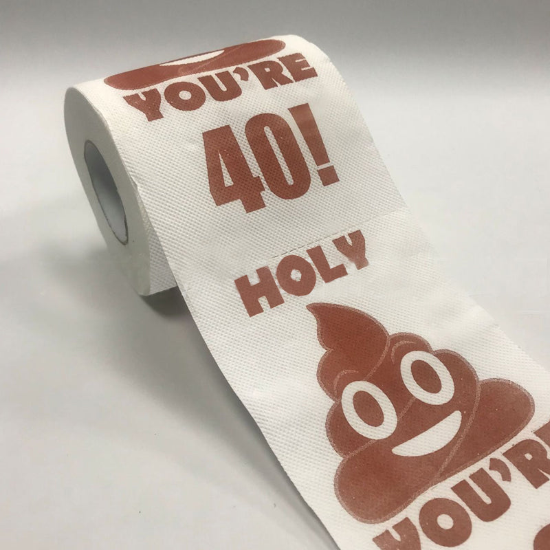 Humorous birthday prank toilet paper with funny message for novelty gag gift or party supplies