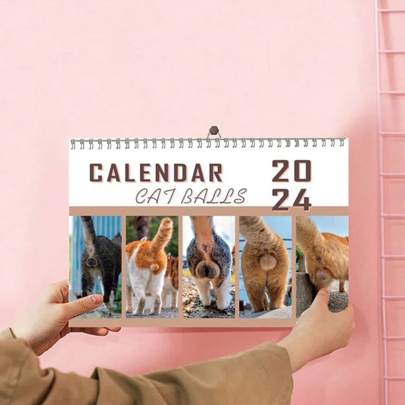Humorous Feline Artistic Expressions wall calendar, funny cat gift & office gag gift, 2024