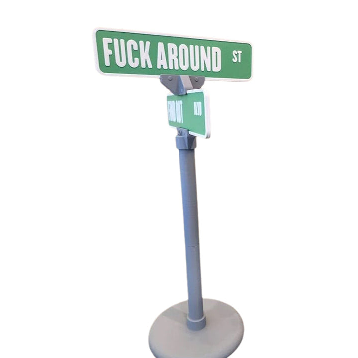 Funny street sign themed desk decor, an excellent gift for any funny office