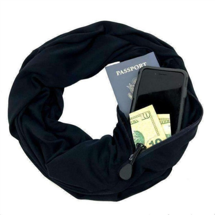 Unisex Infinity Scarf with Hidden Zipper Pocket