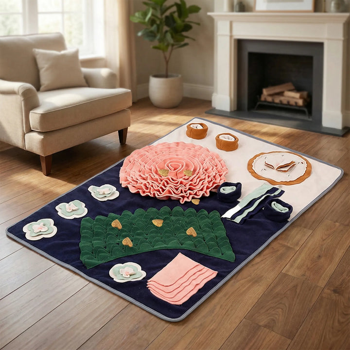 Boost your dog's mental stimulation with this interactive snuffle mat, a fun foraging and slow feeder puzzle toy.