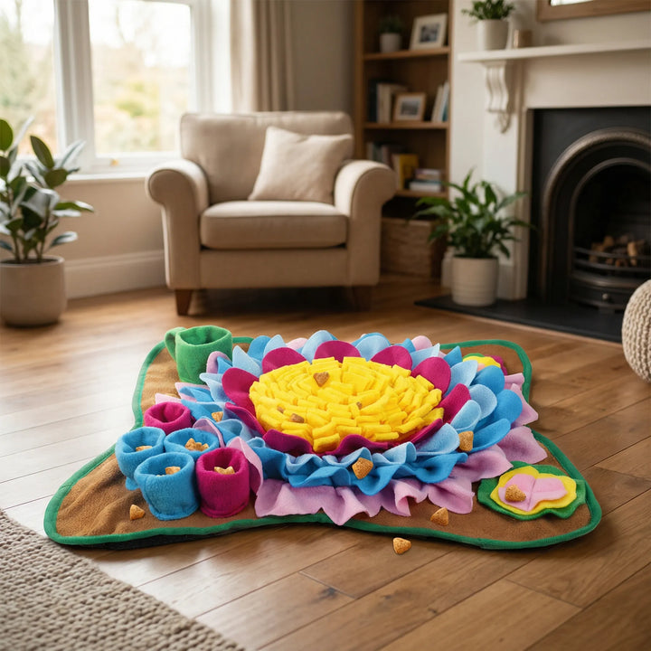 Combat boredom with this slow feeder snuffle mat, an interactive dog toy for mental stimulation and happy pets.