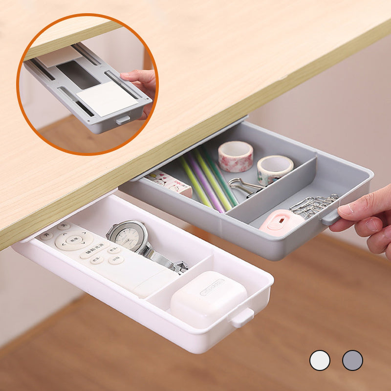Home office essential: under desk hidden organizer drawer, making space clutter-free and efficient.