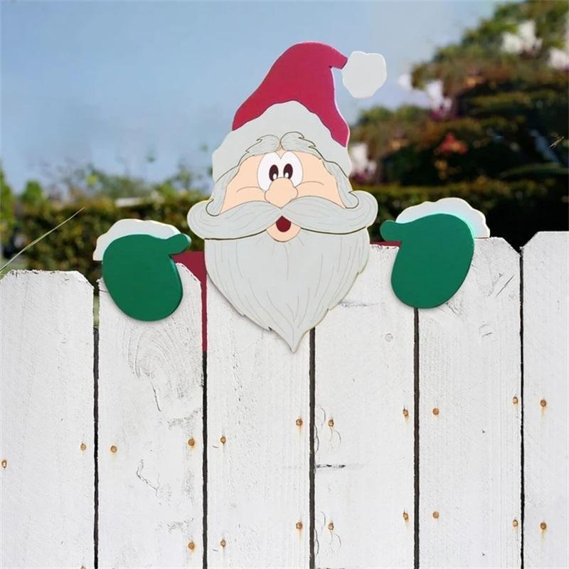 Snowman outdoor fence decoration, brings a magical Christmas touch to your garden