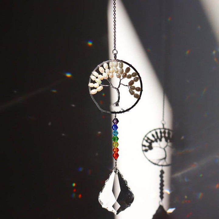 Unique Tree of Life suncatcher, crystal window decor, great for gifts and home ambiance