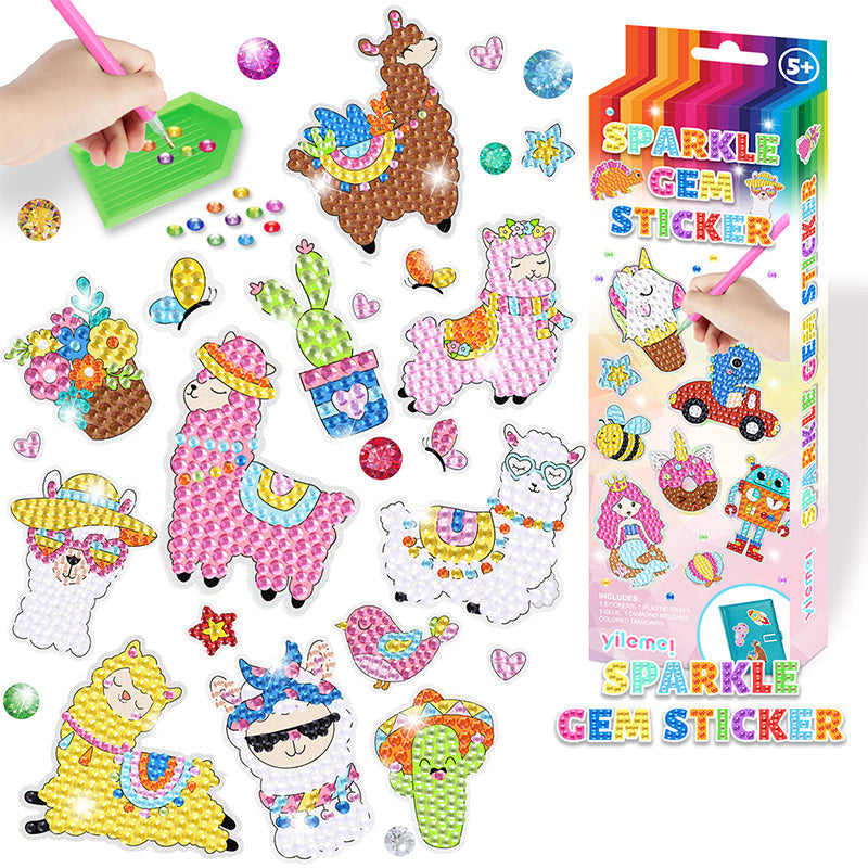 Educational DIY diamond art kit for kids, with a vibrant cartoon design, perfect for young artists