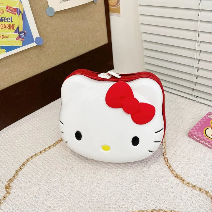 Kuromi cartoon hard shell travel suitcase for kids. Smooth 360 spinner wheels, durable luggage.