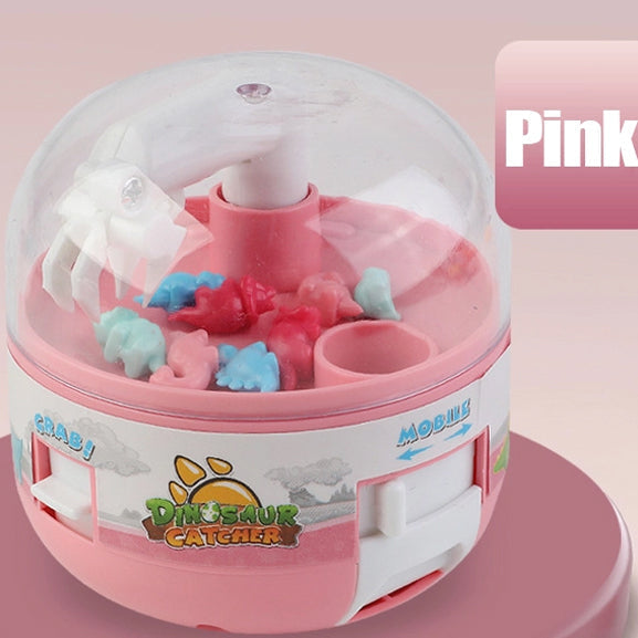 Side view of the Kids' Mini Dinosaur Claw Machine, showcasing its compact design.