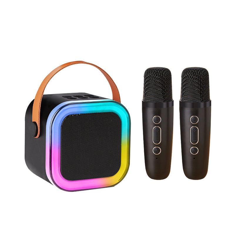 Wireless microphone and speaker combo for kids' karaoke parties & sing-alongs.