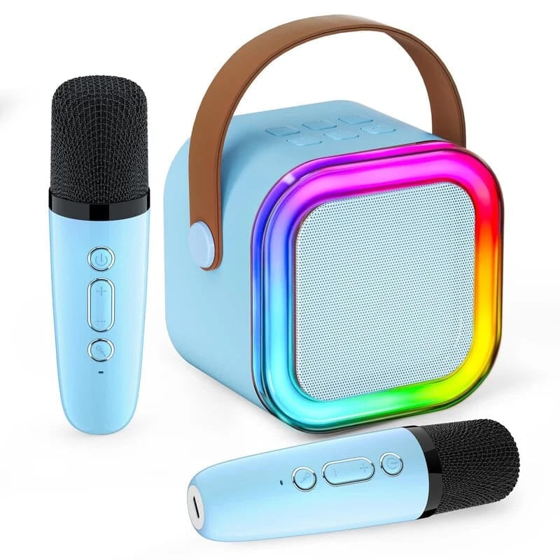 Kids' karaoke system, promoting creativity and performance skills.