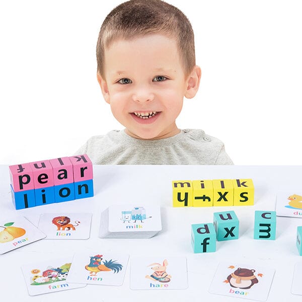 Wooden word recognition game for toddlers, an interactive and durable educational toy