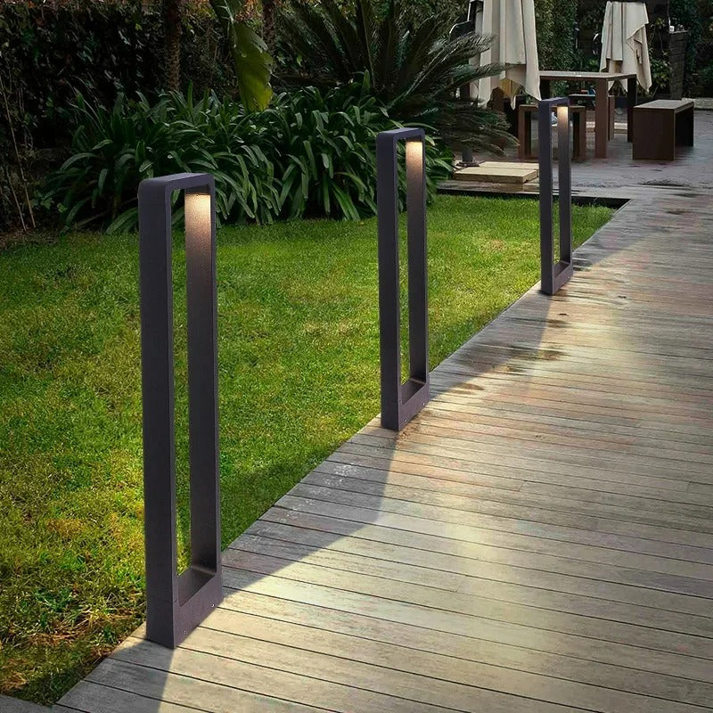 "LED waterproof garden ground light, IP65; sleek design, outdoor lighting for pathways and driveways, cast aluminum, durable.