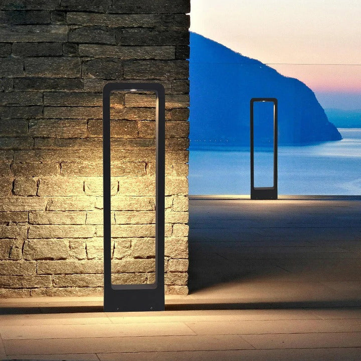 "LED waterproof garden ground light, IP65; sleek design, outdoor lighting for pathways and driveways, cast aluminum, durable.