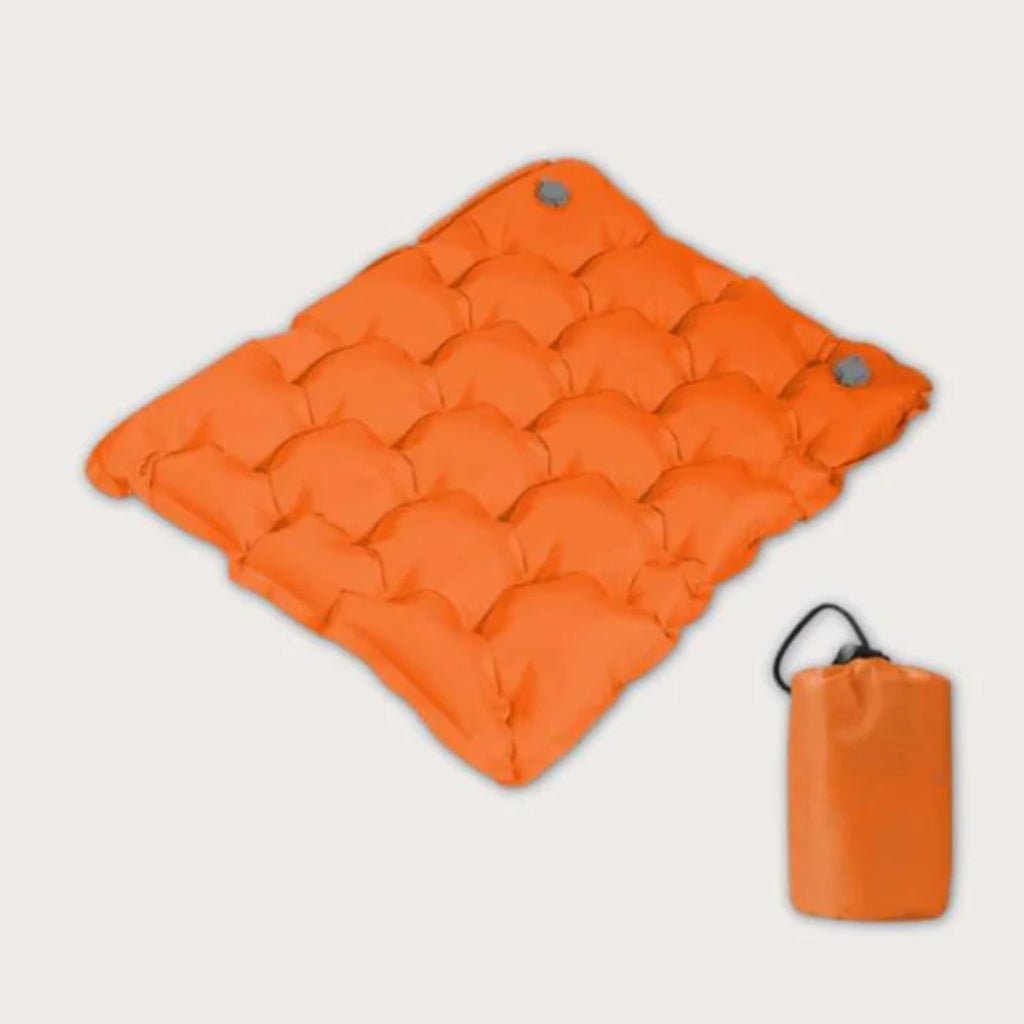 Ergonomic lightweight outdoor seat cushion for comfort. Ideal for travel, hiking, & camping adventures.