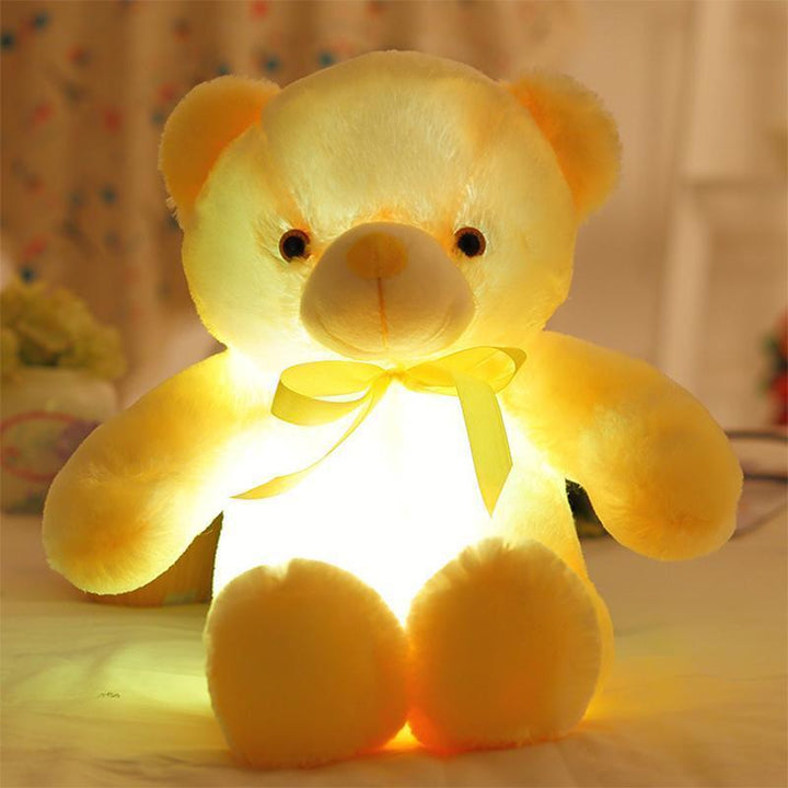 Battery-operated LED light-up teddy bear, a safe and engaging stuffed animal for children