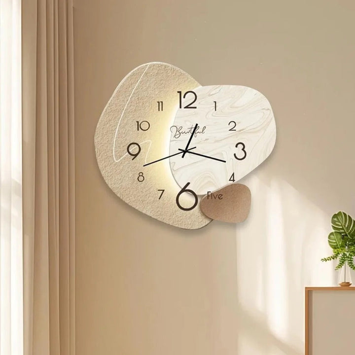 "Luxury LED wall clock; sleek design with illuminated analog face, ideal for modern interiors, home or dining spaces."