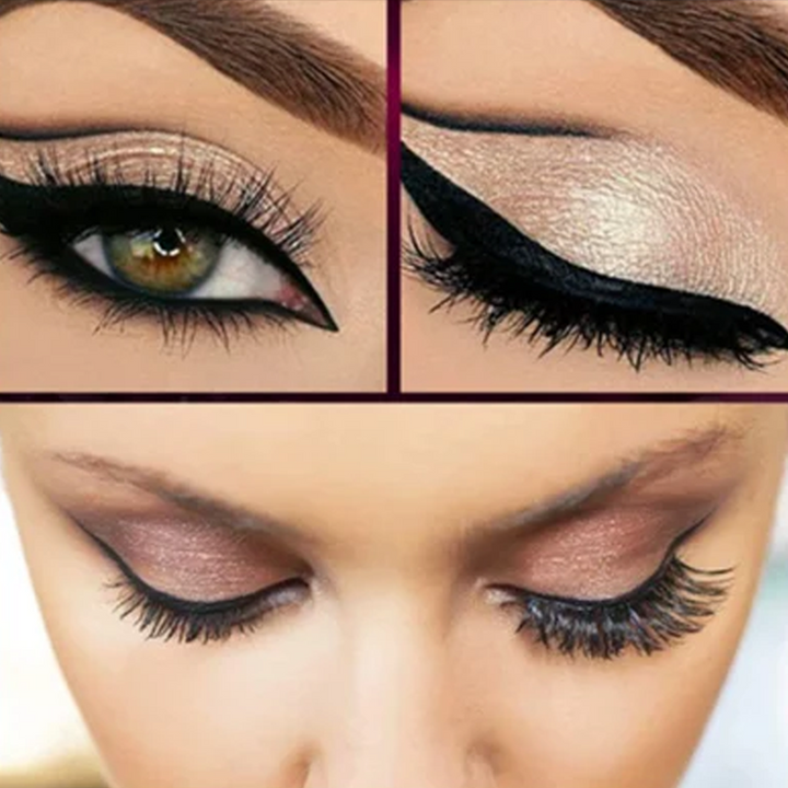 Detailed shot of the delicate 3D magnetic lashes, emphasizing their soft, natural texture.