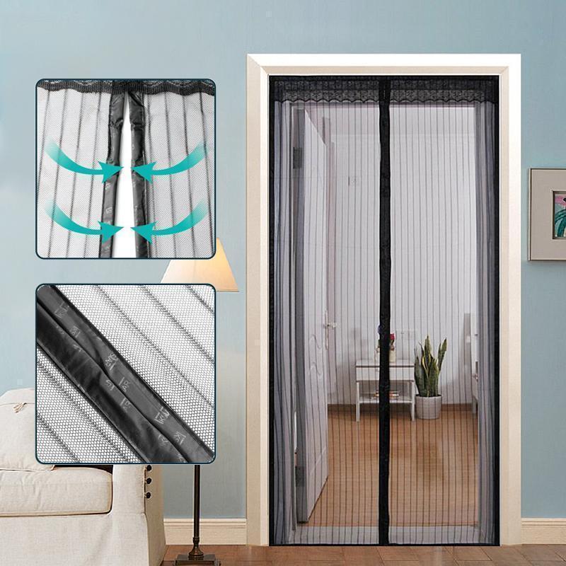 Magnetic screen door with full frame velcro, pest control for home