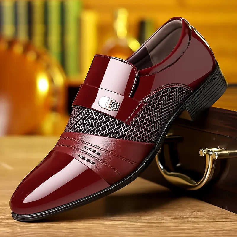 Men's premium black loafers, perfect dress shoes for business or special occasions