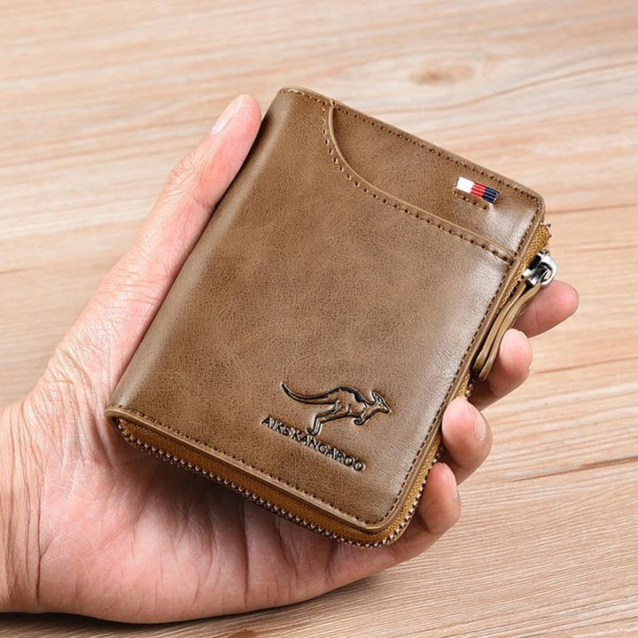Men's RFID blocking cardholder wallet, compact and ideal for essential cards.