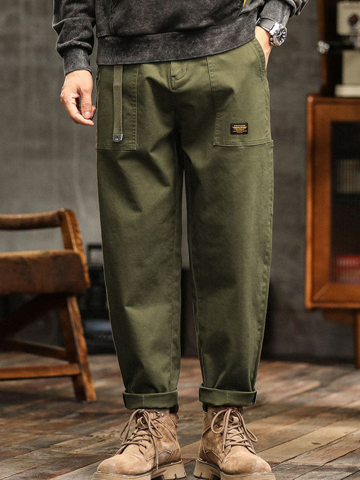 Relaxed fit men's vintage utility pants, great for outdoor wear and casual style.