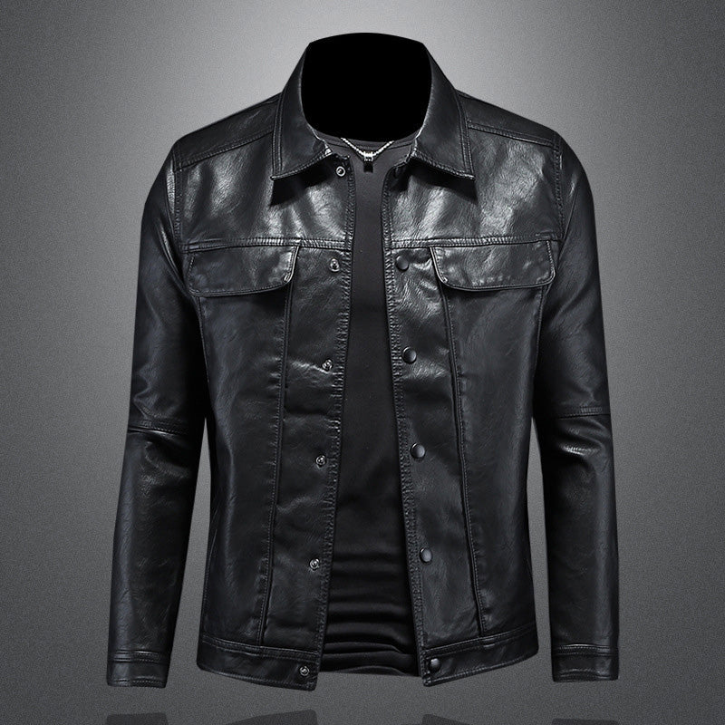Stylish menswear button-up jacket in a neutral color, ideal casual outerwear for men.