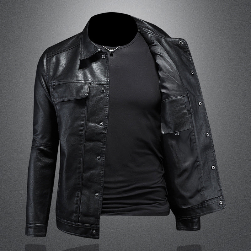 Detail shot of the buttons on a men's casual jacket, essential fall fashion outerwear.
