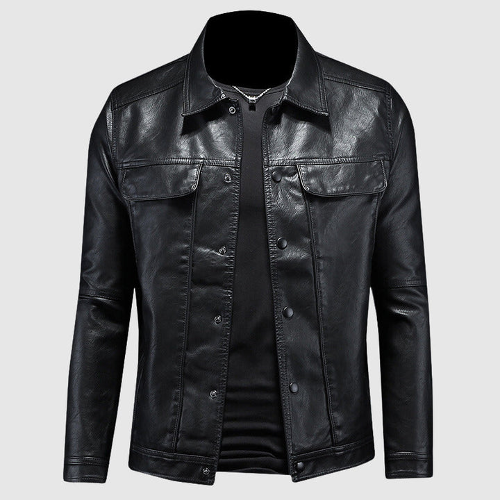 Men's lightweight button-up jacket, comfortable and fashionable for spring and fall outfits.