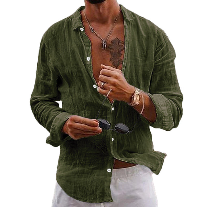Men's lightweight, breathable casual button-up summer shirt, relaxed fit, perfect for beach, vacation & smart casual.