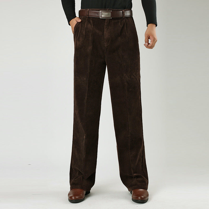 Men's fashion: versatile high-waist pleated pants for a contemporary, comfortable style.