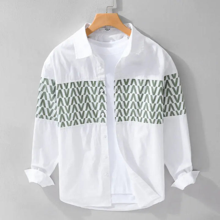 Comfortable men's casual striped shirt, a modern and versatile button-down for various occasions.