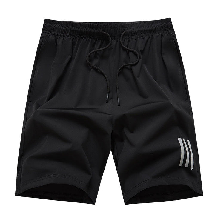 Back view of men's drawstring shorts, showing a simple and practical design suitable for various occasions.